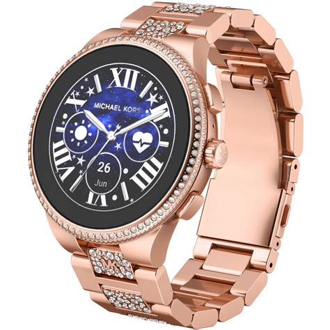 michael kors access women's rose gold smartwatch with diamond strap